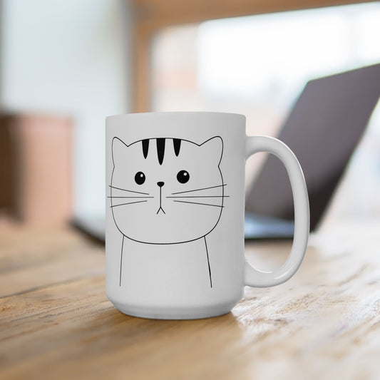 Adorable Cat Face Mug | Simple Lines, Big Personality