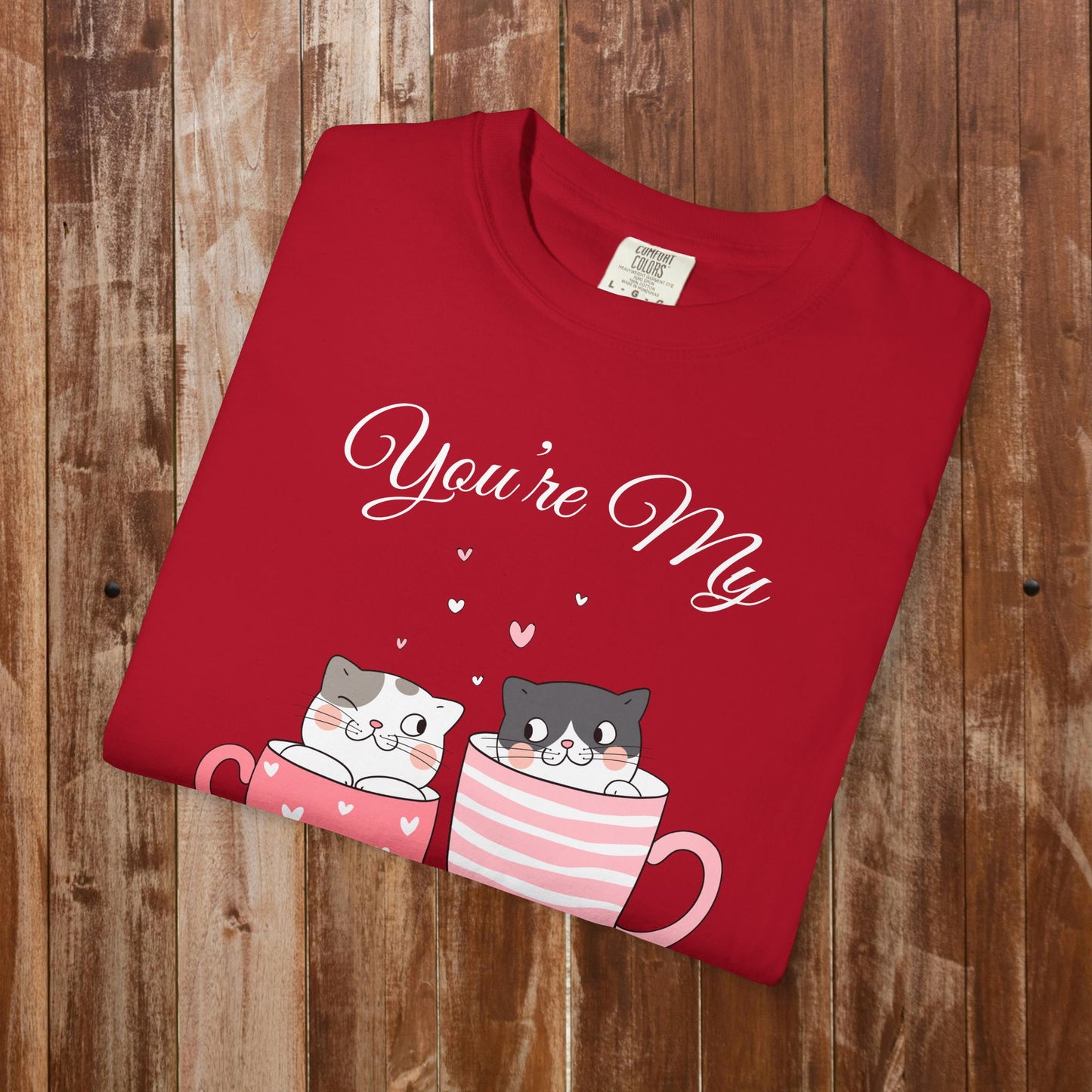 Purrfect Valentine love cutest cups t-shirt navy cat lover