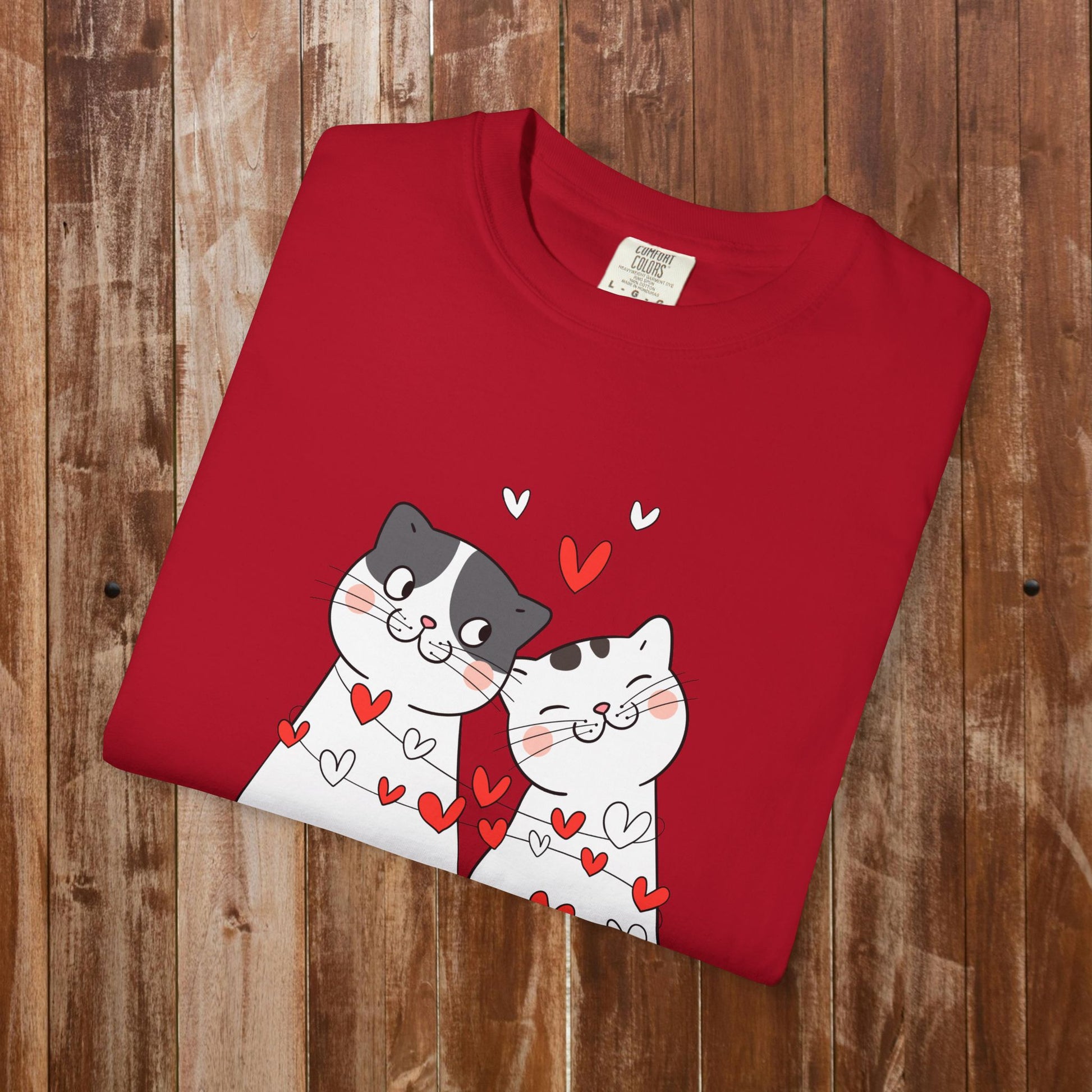 Cat Couple Hearts Valentine's cats t-shirt gift