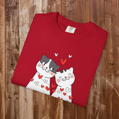 Cat Couple Hearts Valentine's cats t-shirt gift