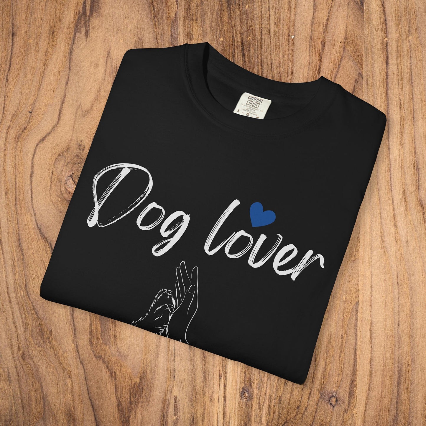 Dog paws meet hands t-shirt royal blue dog lover