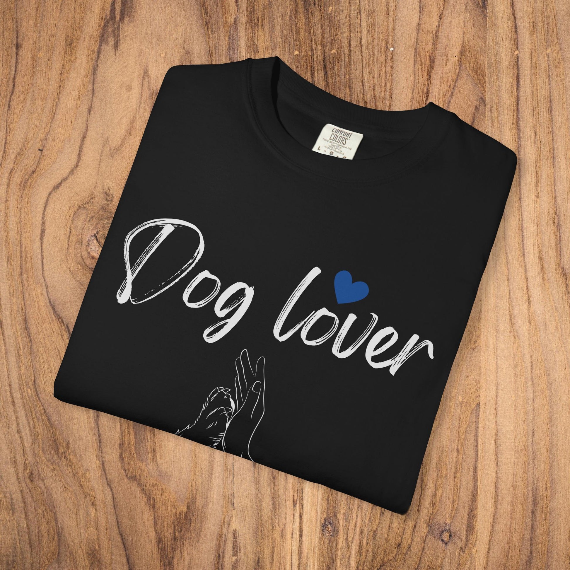 Dog paws meet hands t-shirt royal blue dog lover