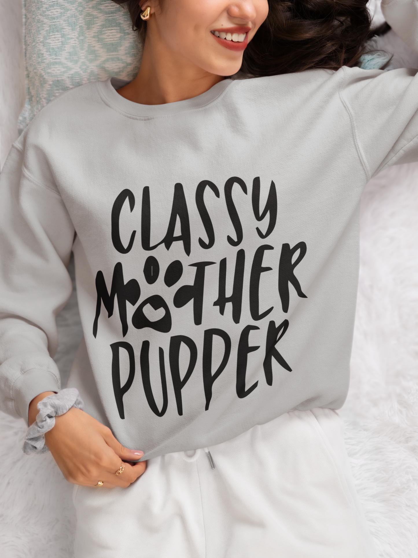 Classy Mother Pupper long sleeve tee navy Gildan Ultra Cotton