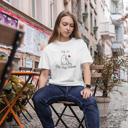 My Cat Is My Valentine t-shirt black Valentine's Day cat gift