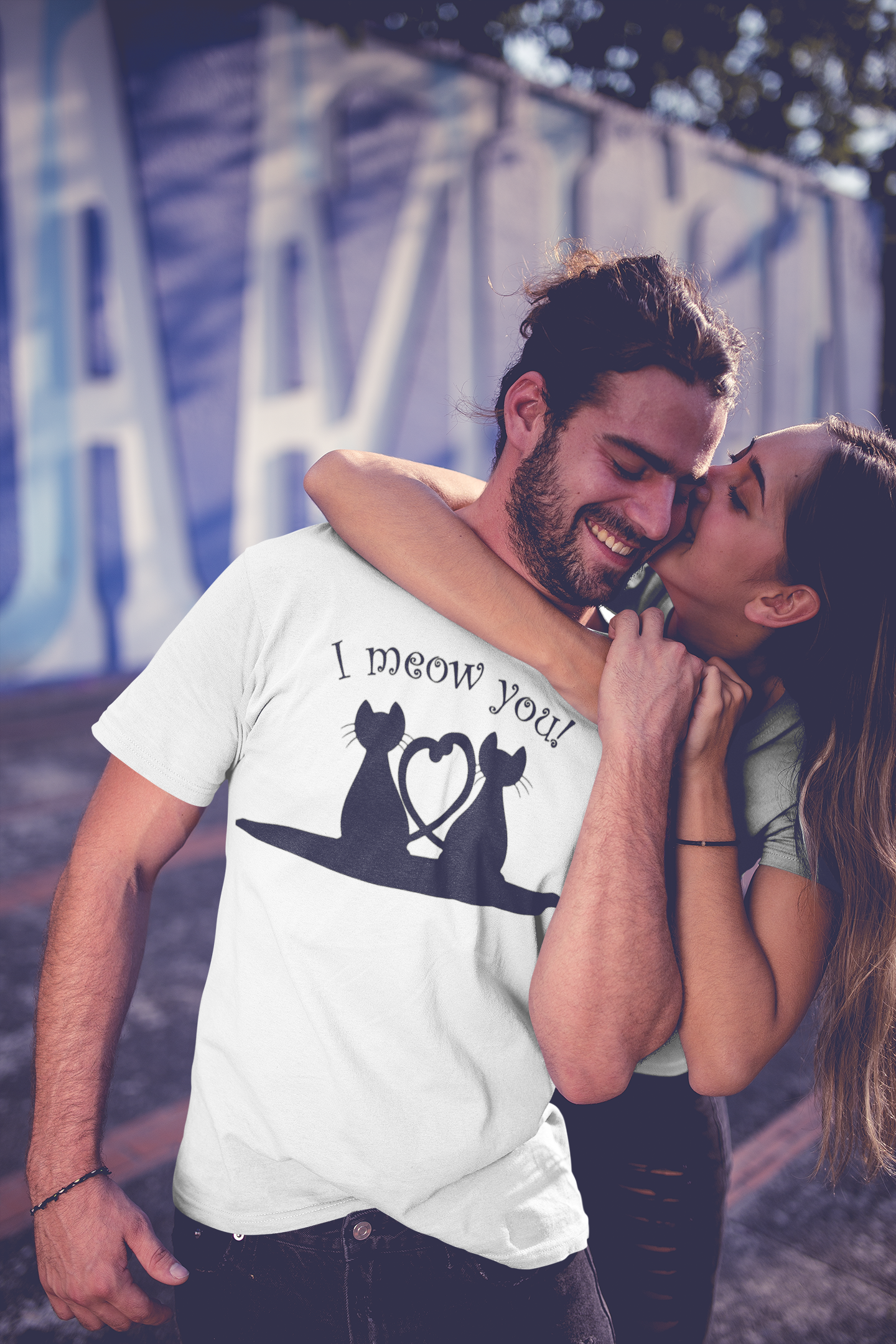 I Meow You cat love t-shirt black cat lover gift
