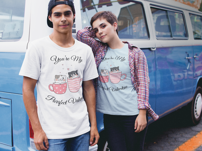 You're My Purrfect Valentine cups t-shirt black Valentine's gift