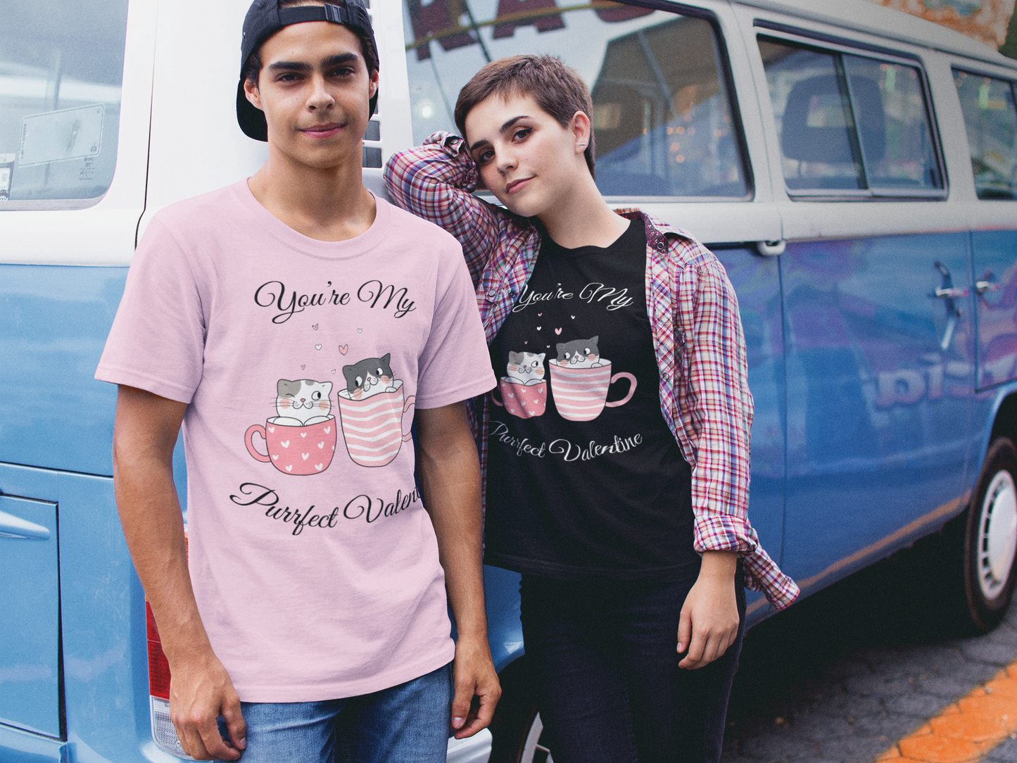Valentine love Purrfect cups t-shirt sport grey cat lover