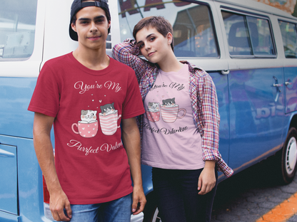 Purrfect Valentine cutest cups t-shirt red Valentine's cat