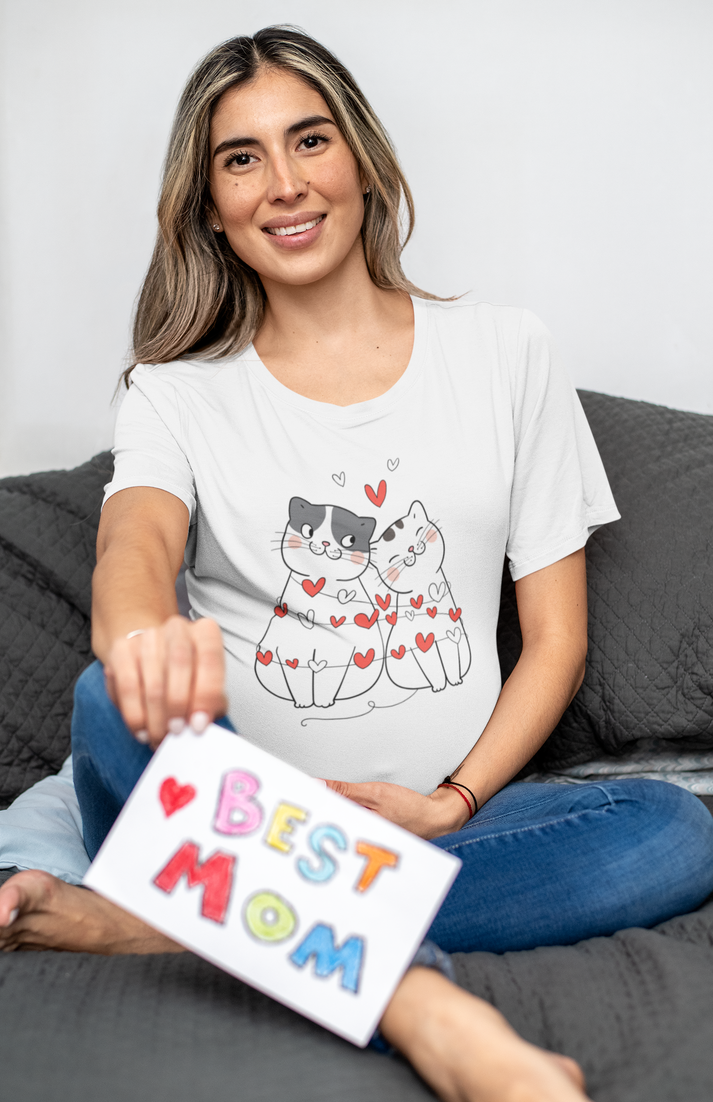 Cat Couple Hearts Valentine's t-shirt brown cats gift