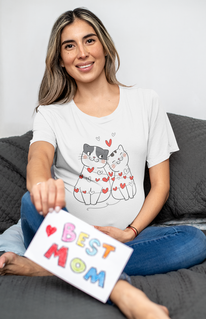 Cat Couple Hearts Valentine's t-shirt brown cats gift