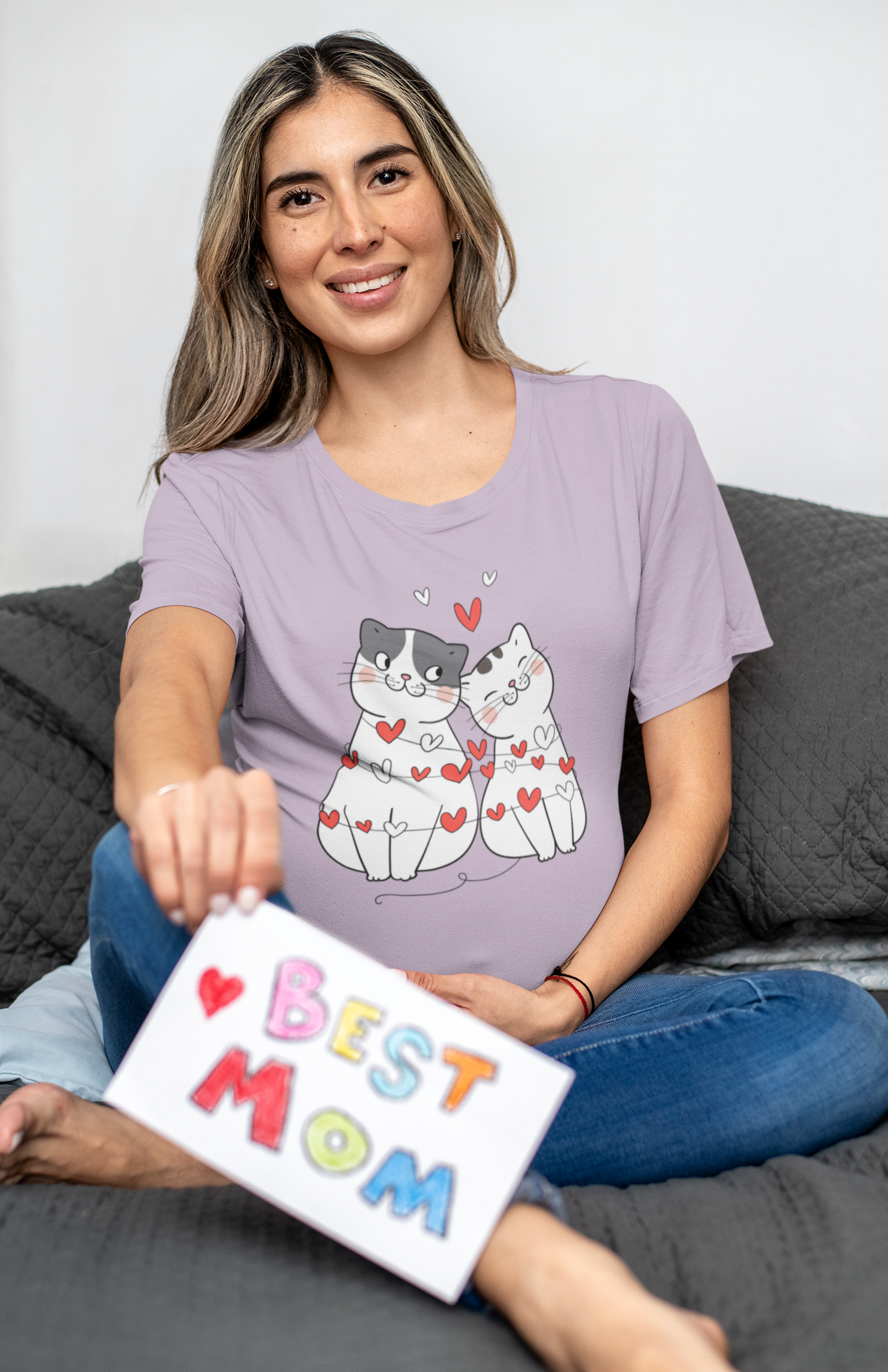 Cat Couple Hearts t-shirt black couple cats hearts gift