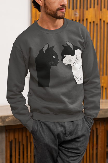 Cat connection crewneck sweatshirt maroon cat gift