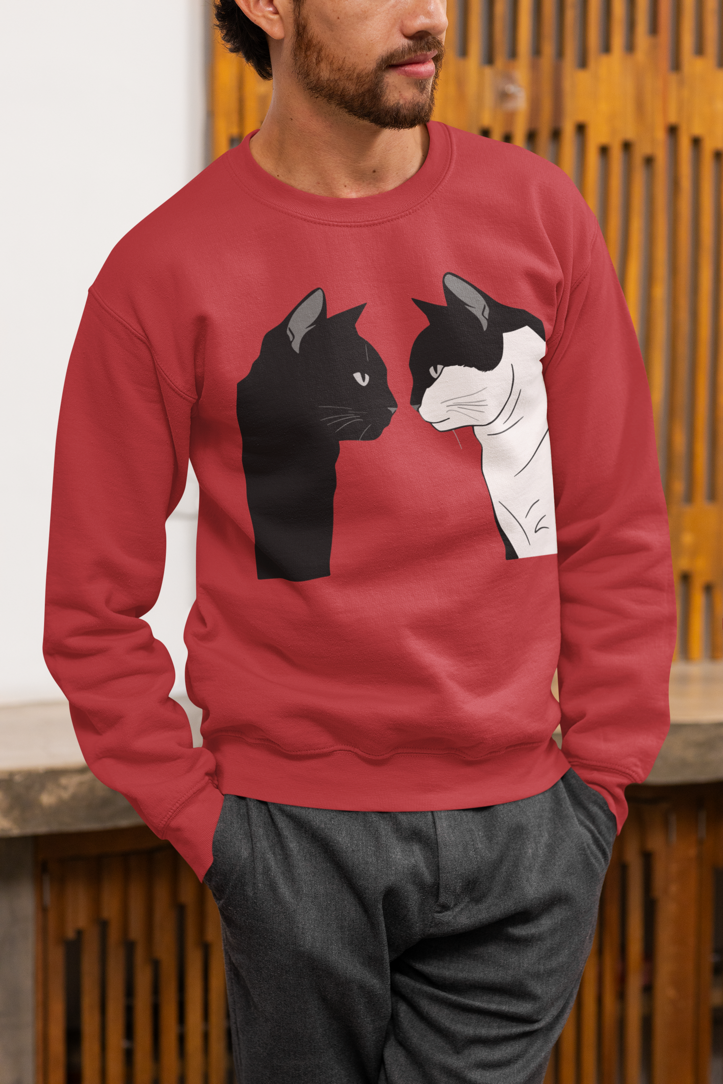 Two cats sweatshirt sand cat moment of love gift