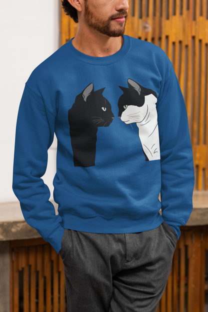 Two cats looking sweatshirt sport grey Heavy Blend gift
