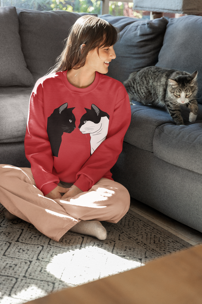 Cat connection sweatshirt red moment of love cat gift