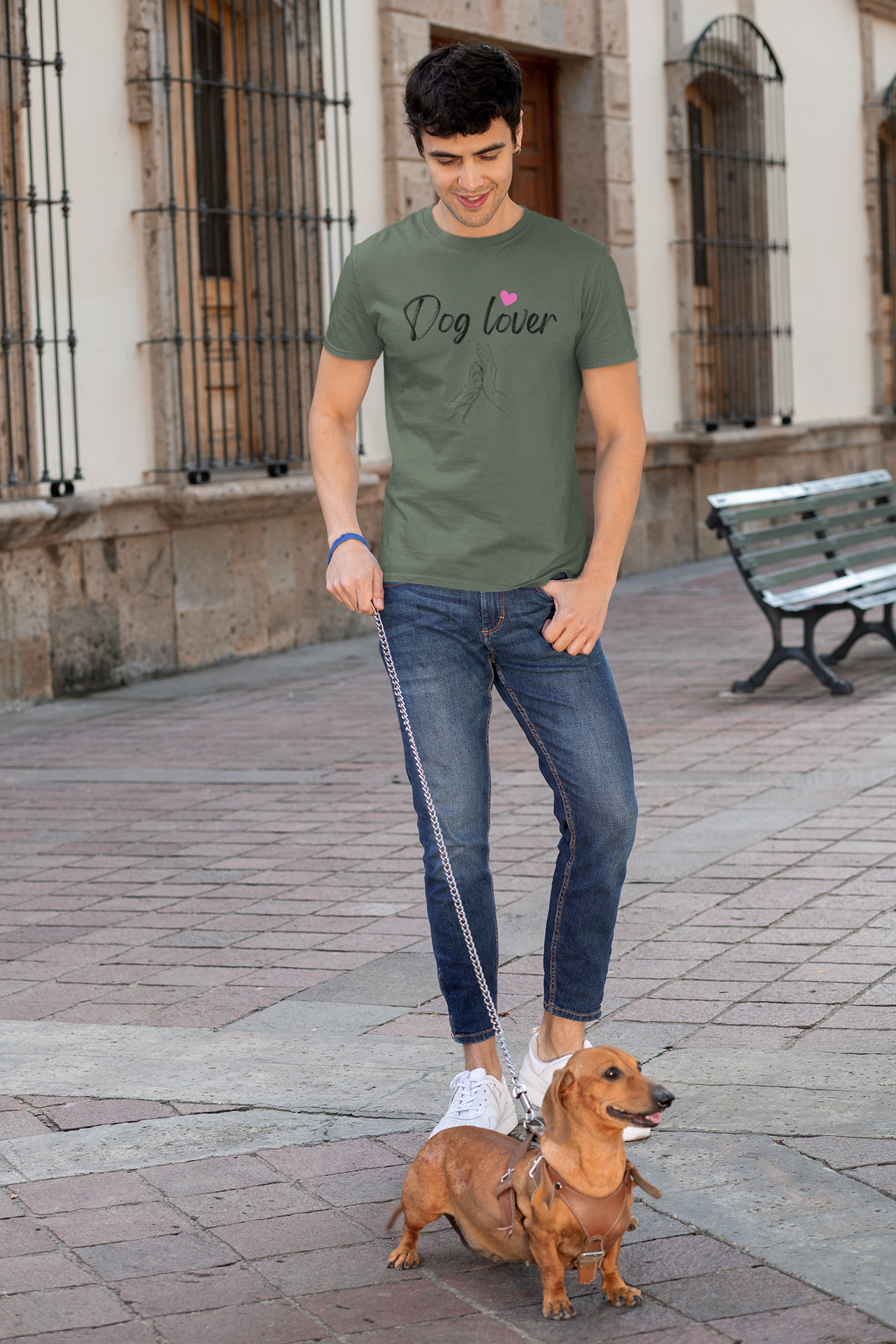 Dog paw hand Perfect Harmony t-shirt women dog lover gift