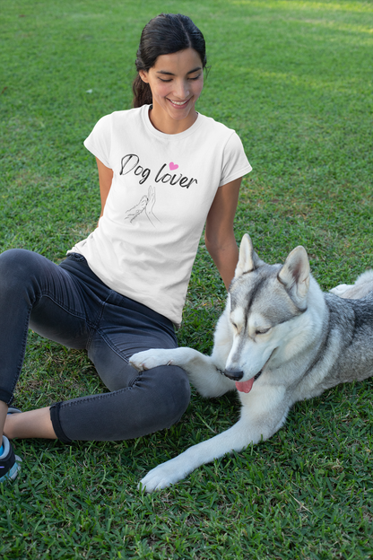 Dog lover t-shirt women paw hand connection gift for dog moms