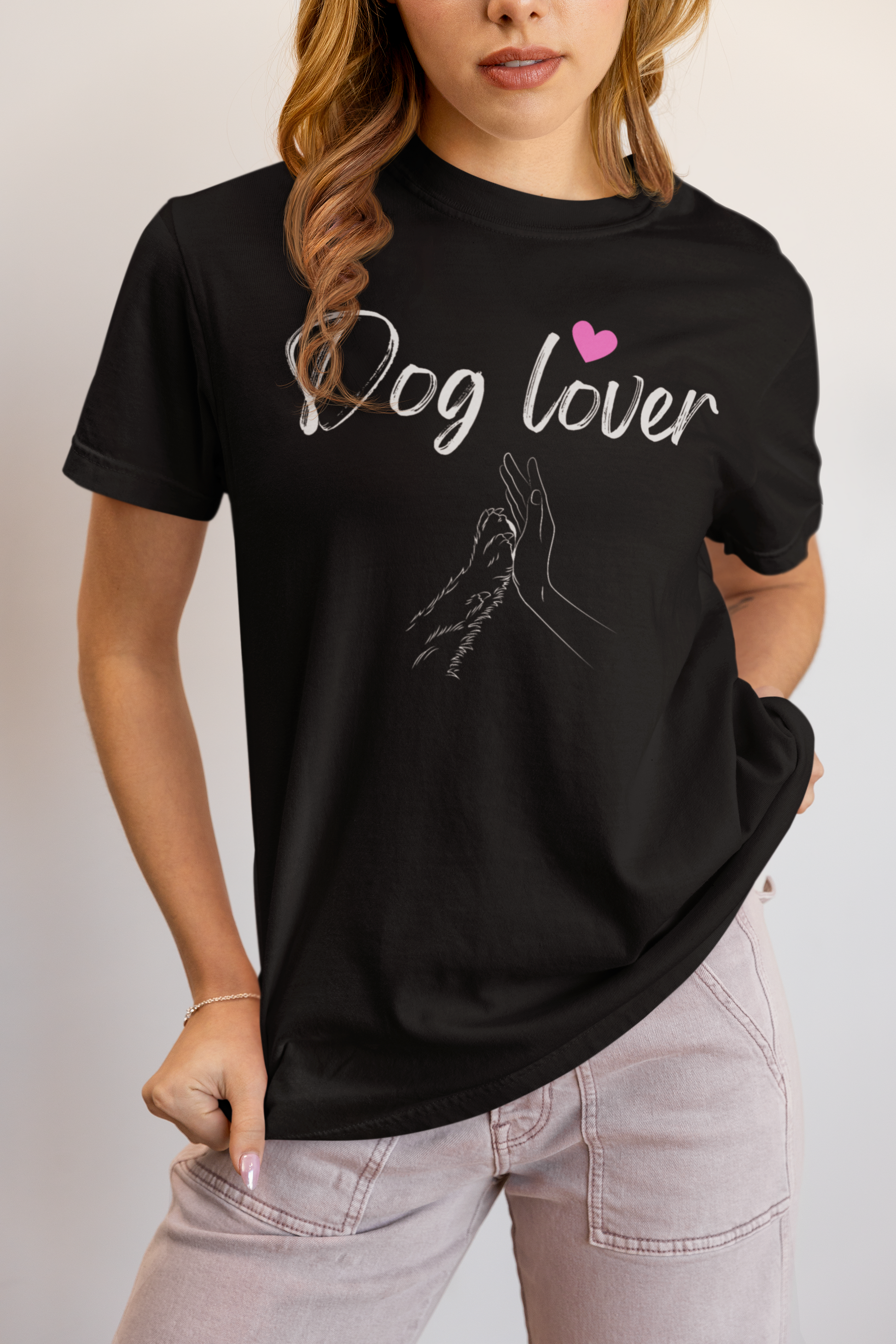Dog paw hand harmony t-shirt birthday gift dog lovers