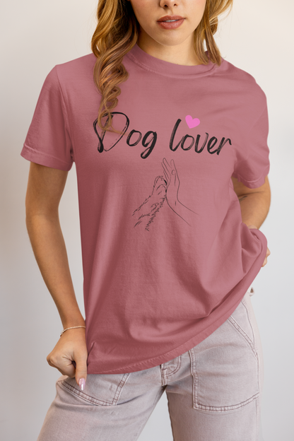 Dog Lover paw hand t-shirt gift for women dog owners