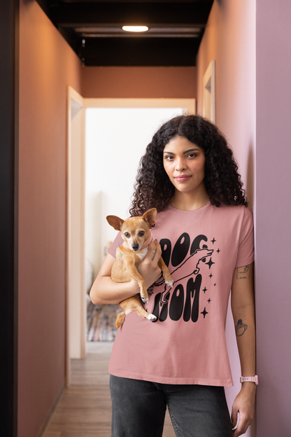 Dog Mom t-shirt heather mauve retro script dog lover gift