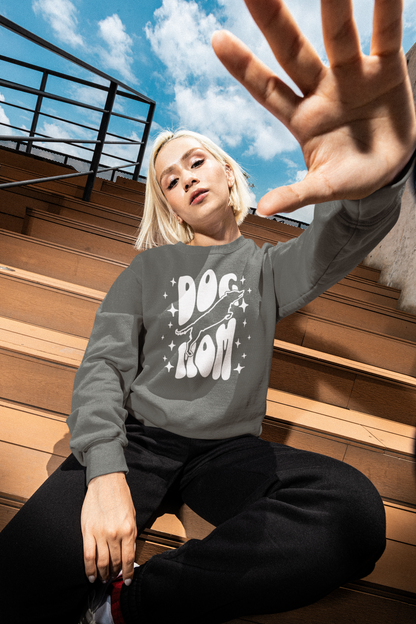 Dog Mom sweatshirt in Pepper – retro star graphic garment-dyed Comfort Colors pullover
