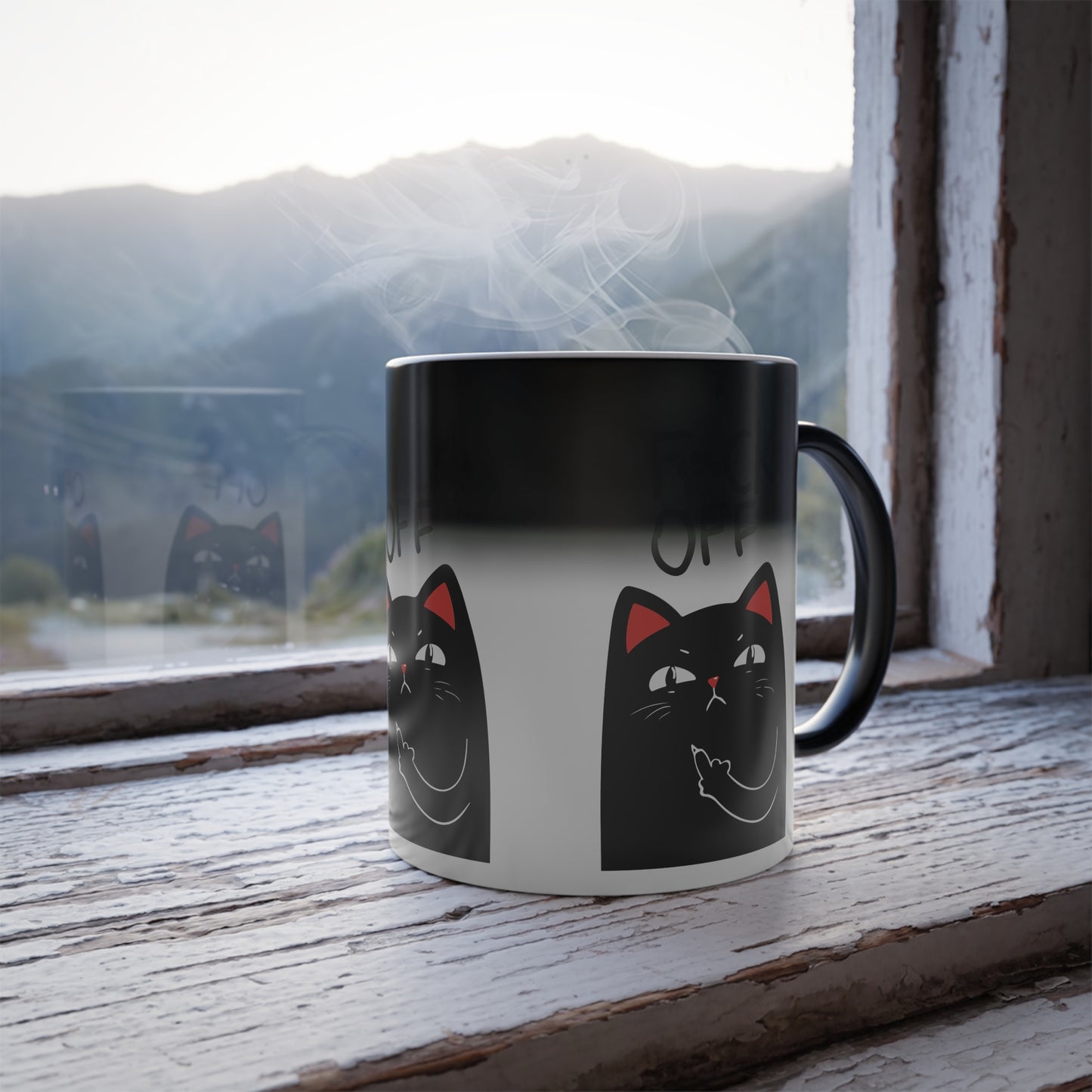 Black Cat Color Morphing Mug11oz – Reveals Hidden Design with Hot Drinks | Funny Cat Gift - WhiskersMethod