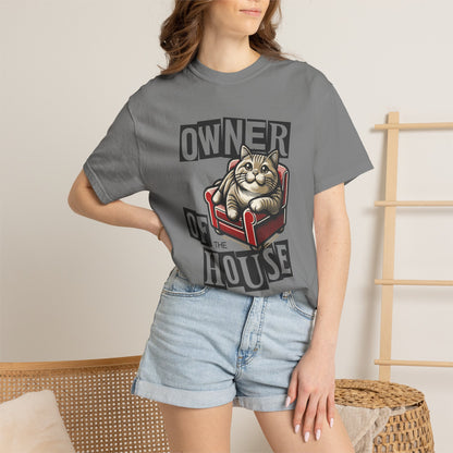 Owner of the House Cat T-Shirt in Grey – Garment-Dyed Comfort Colors Unisex Tee | WhiskersMethod
