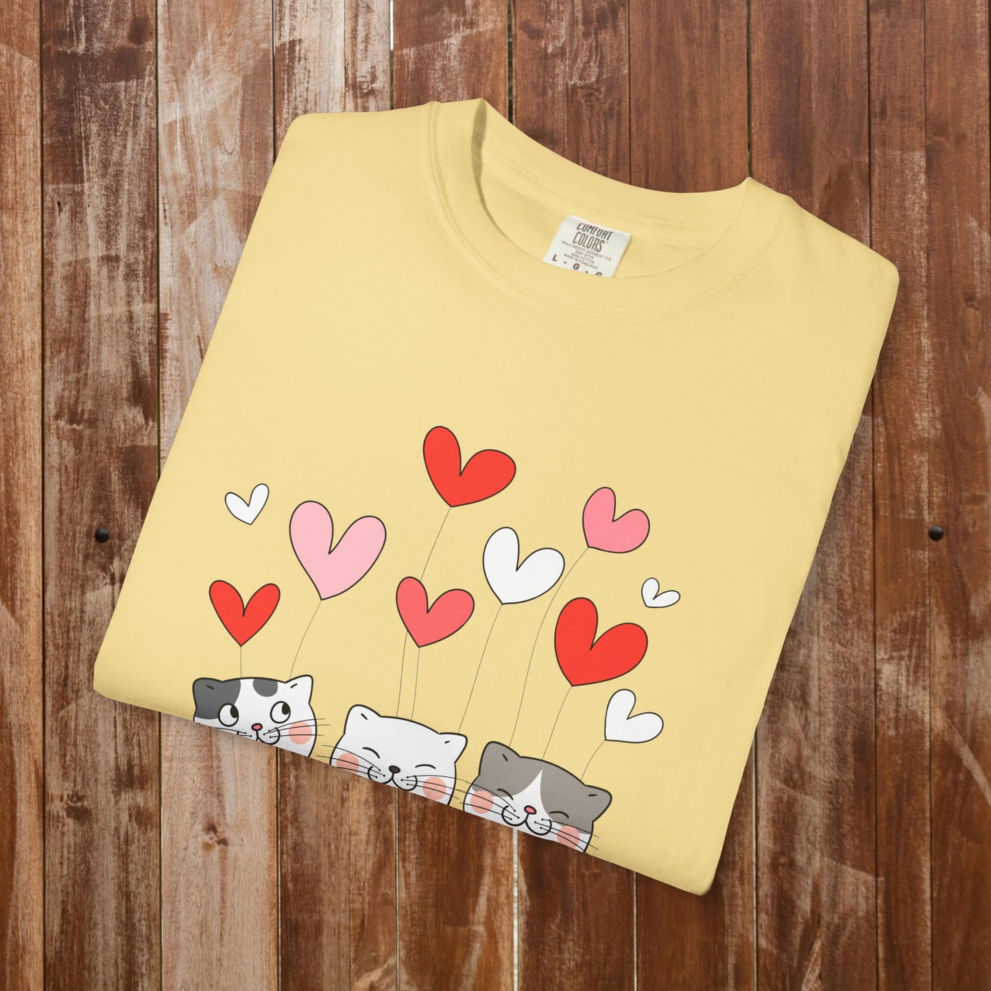 Three cats hearts t-shirt royal blue cat lover gift