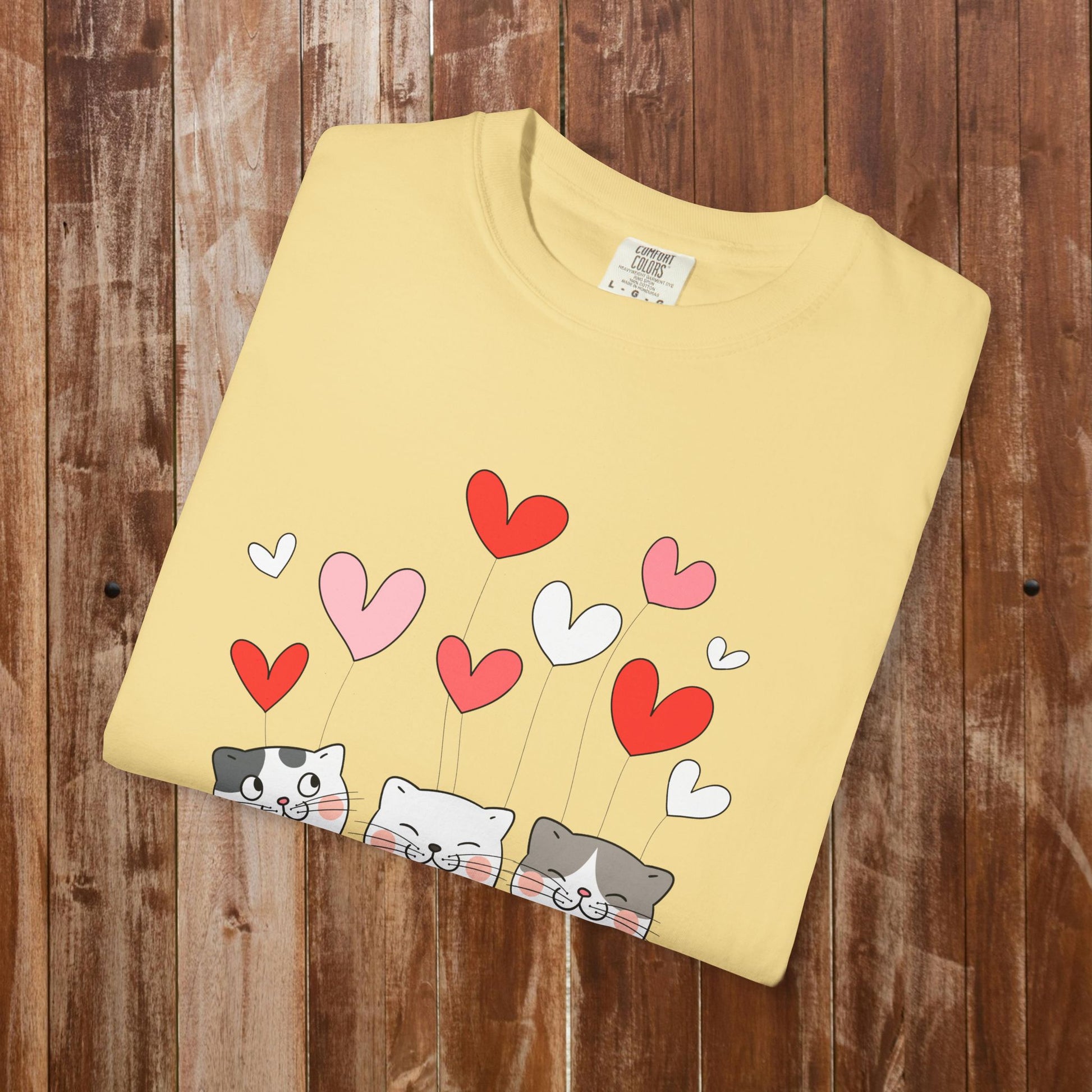 Three cats hearts t-shirt royal blue cat lover gift