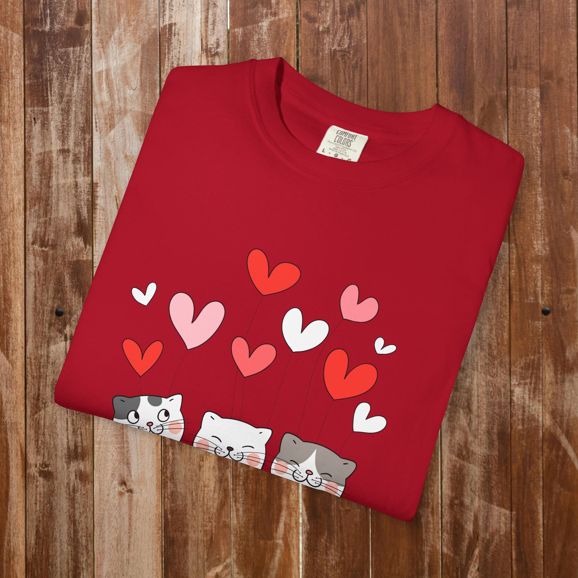 Three Hearts Three Cats sweetness t-shirt cat gift