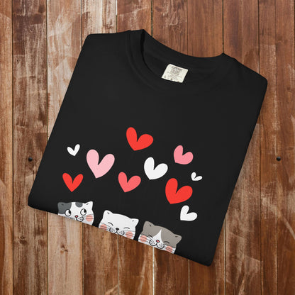 Three Little Hearts Cats Pure Sweetness t-shirt white