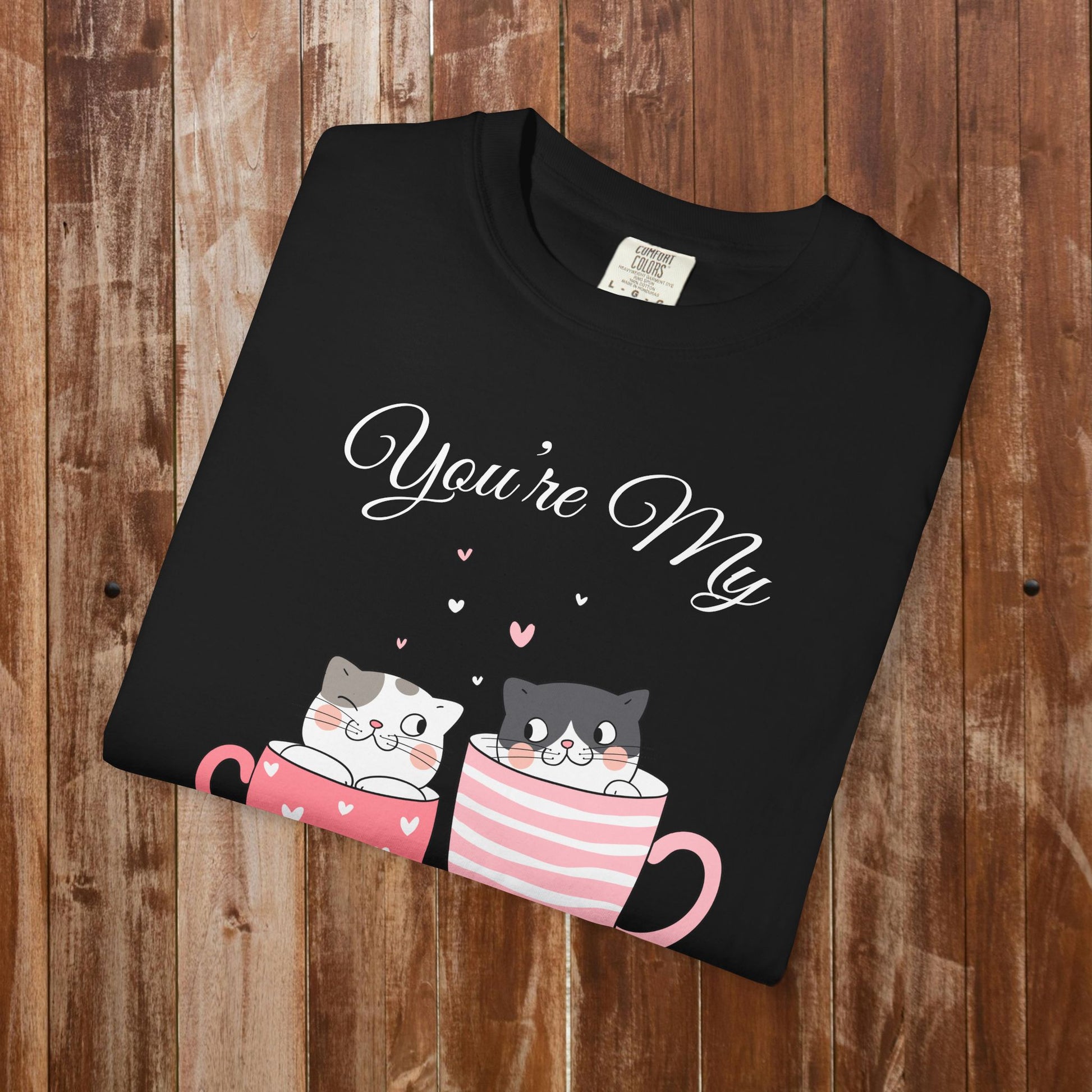 Purrfect Valentine love cups t-shirt ash grey cat lover