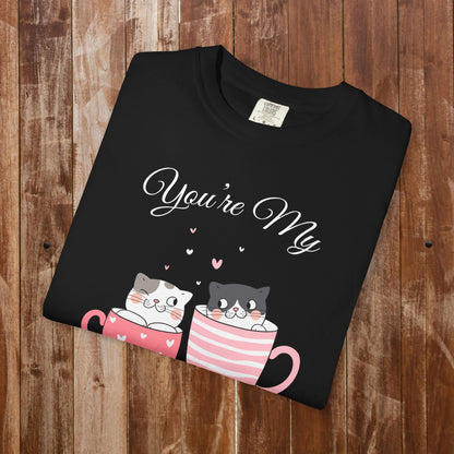 Purrfect Valentine love cups t-shirt ash grey cat lover