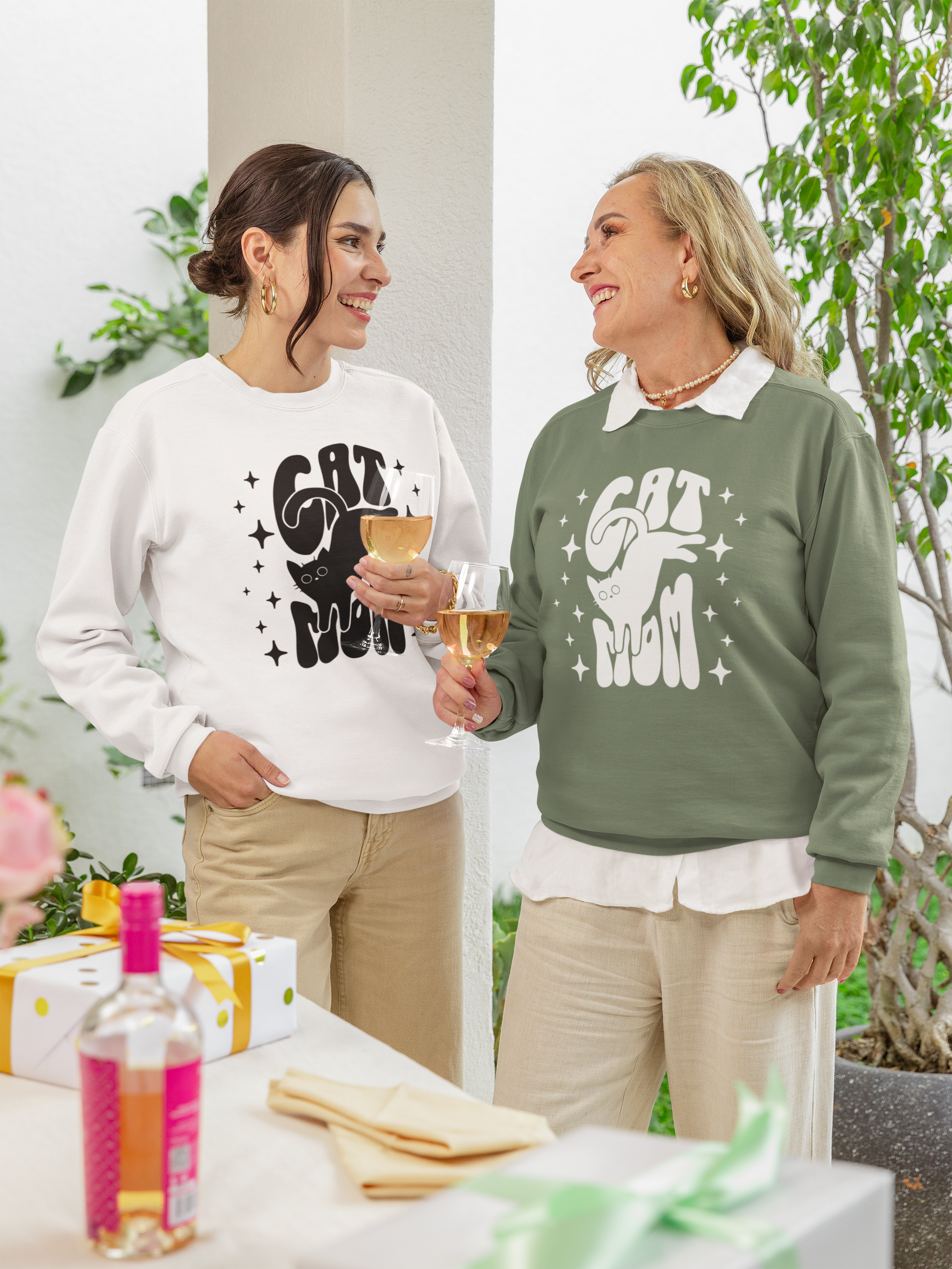 Cat Mom Sweatshirt – Retro Black Cat Graphic | Garment-Dyed Comfort Colors Crewneck - WhiskersMethod