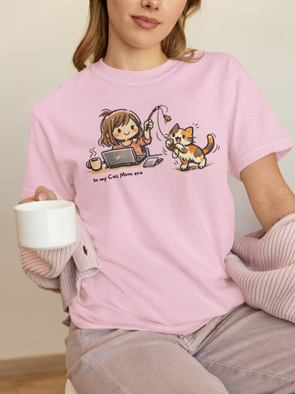 In My Cat Mom Era T-Shirt in Blossom – Garment-dyed cat mom graphic tee | WhiskersMethod
