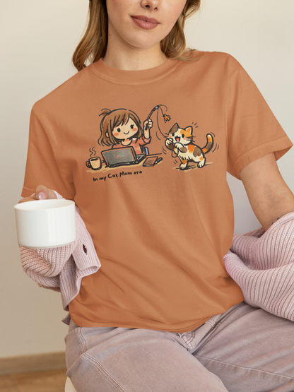 In My Cat Mom Era T-Shirt in Yam – Garment-dyed cat mom graphic tee | WhiskersMethod