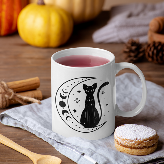 Mystical Moon Cat |Where Magic Meets Morning Coffee