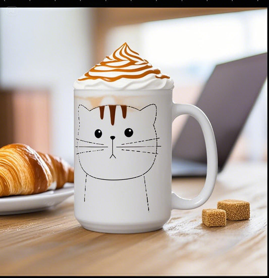 Adorable Cat Face Mug | Simple Lines, Big Personality