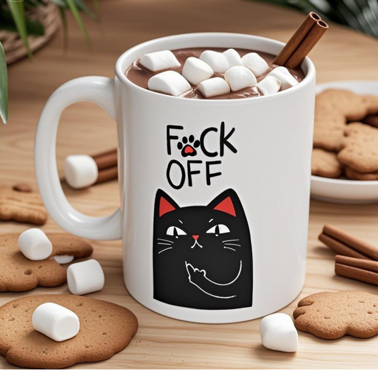 F*ck Off Cat | For When You Need Your Coffee Before Conversation