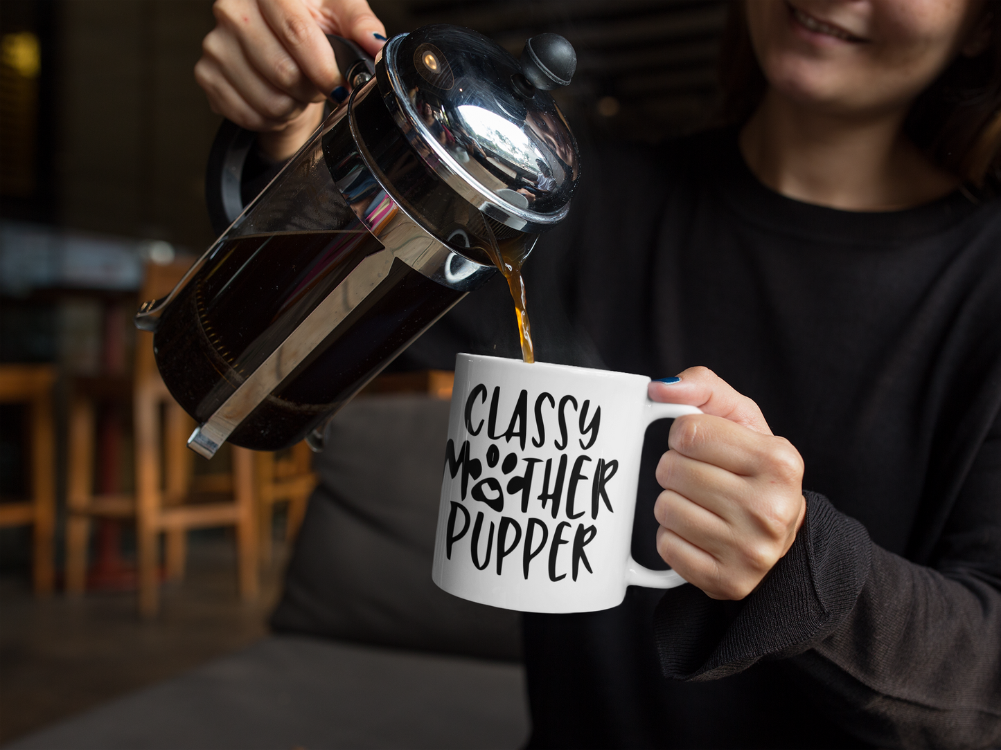 Classy Mother Pupper Mug – Funny Dog Mom Coffee Mug in Black | Gift for Dog Lovers - WhiskersMethod