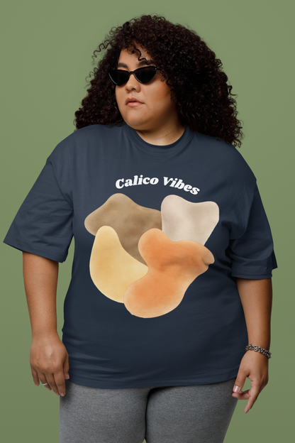 Calico Cat Graphic Tee |Retro Patch Design | Garment Dyed T-Shirt