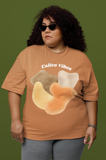 Calico Cat Graphic Tee |Retro Patch Design | Garment Dyed T-Shirt