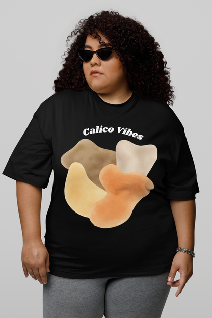 Calico Cat Graphic Tee |Retro Patch Design | Garment Dyed T-Shirt