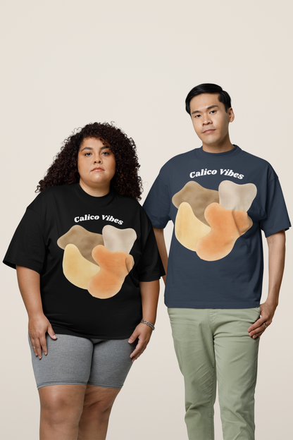 Calico Cat Graphic Tee |Retro Patch Design | Garment Dyed T-Shirt